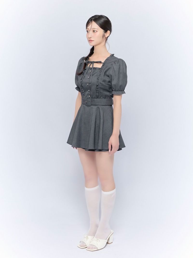 BUBBLES バブルス フリルペプラムセットアップ　チェック BUBBLES】フリルペプラムセットアップ | sparkling mall online