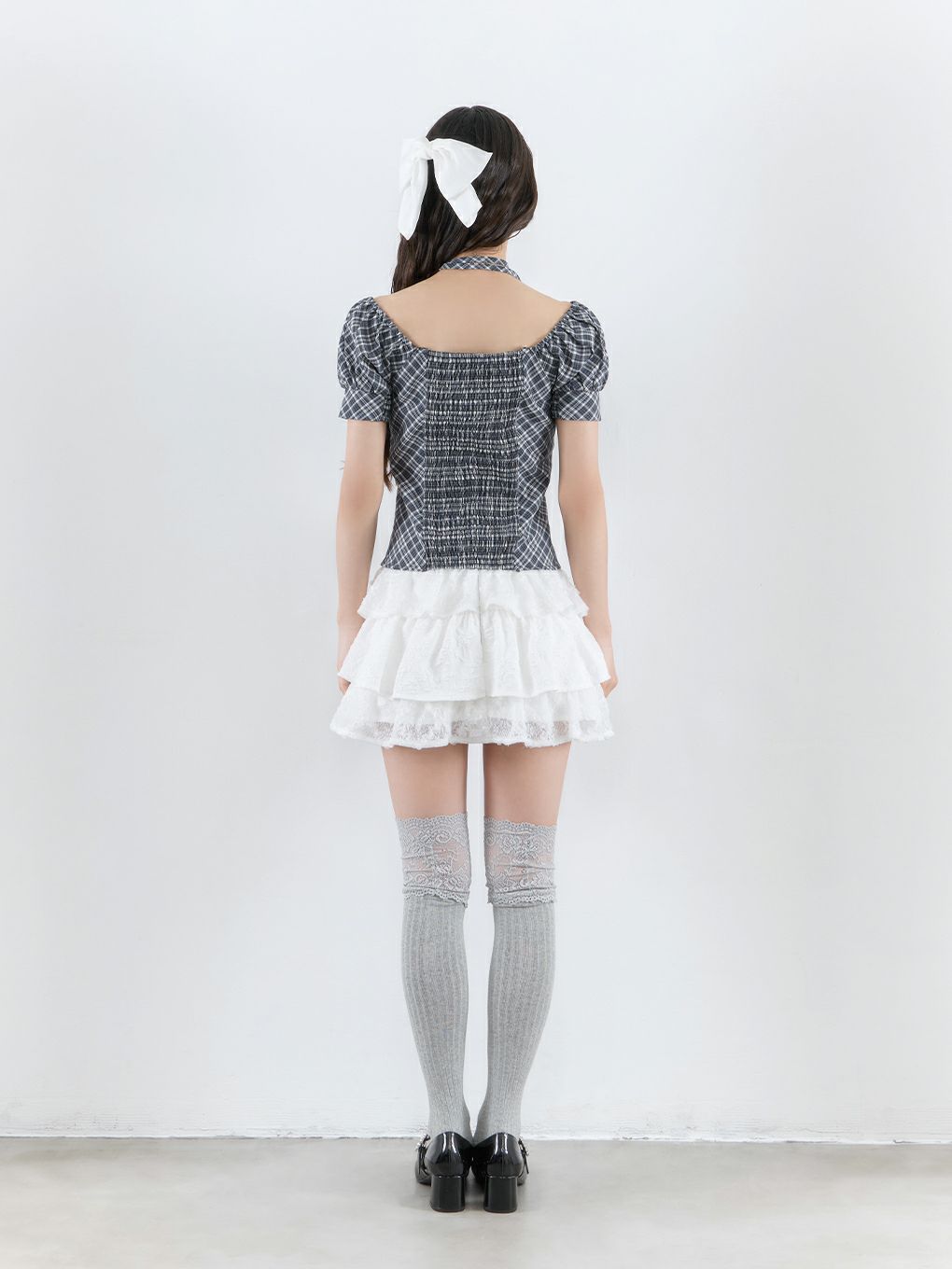 【BUBBLES】スクエアリボンブラウス