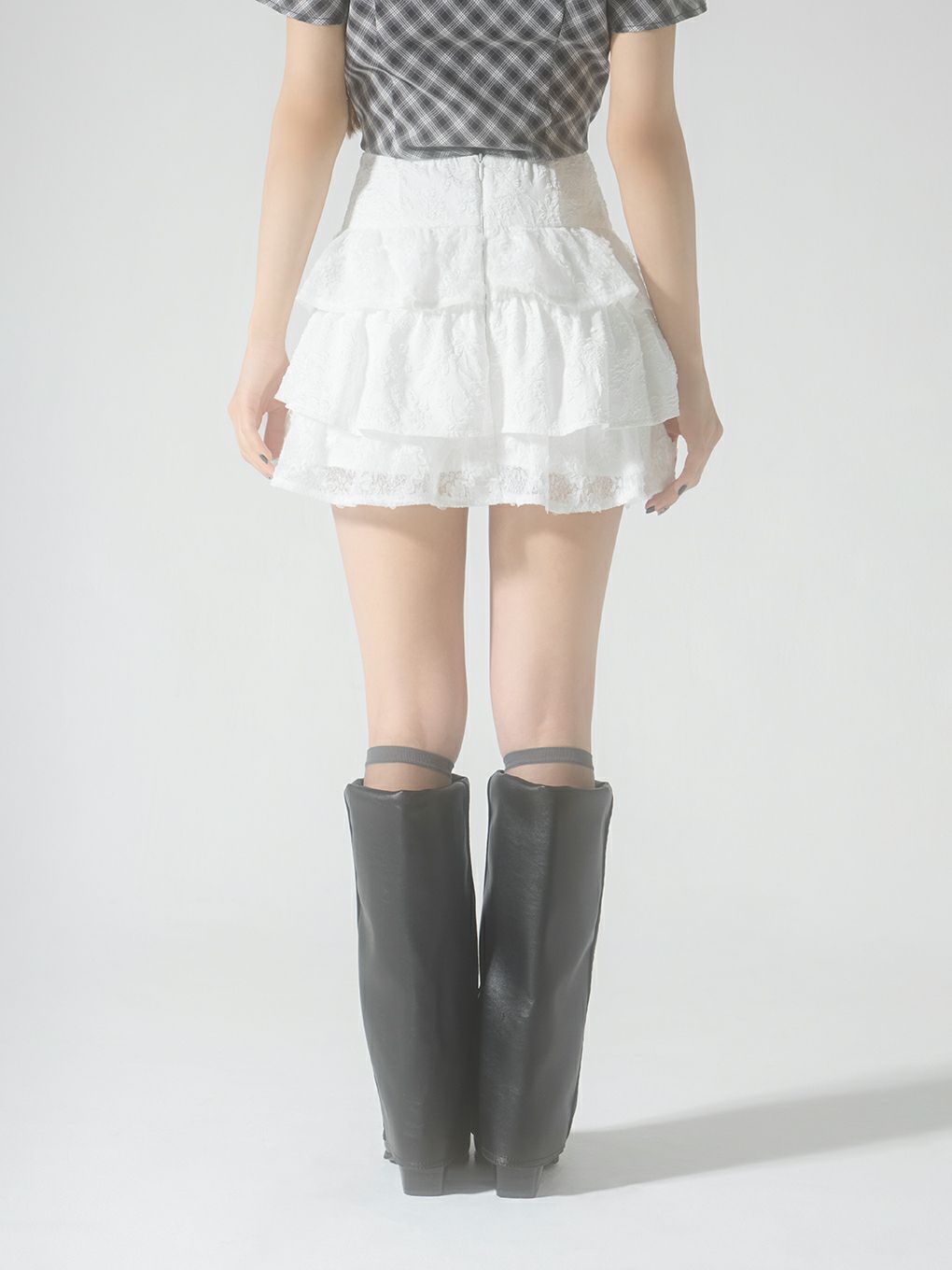 【BUBBLES】ジャガードレースカンカンスカート