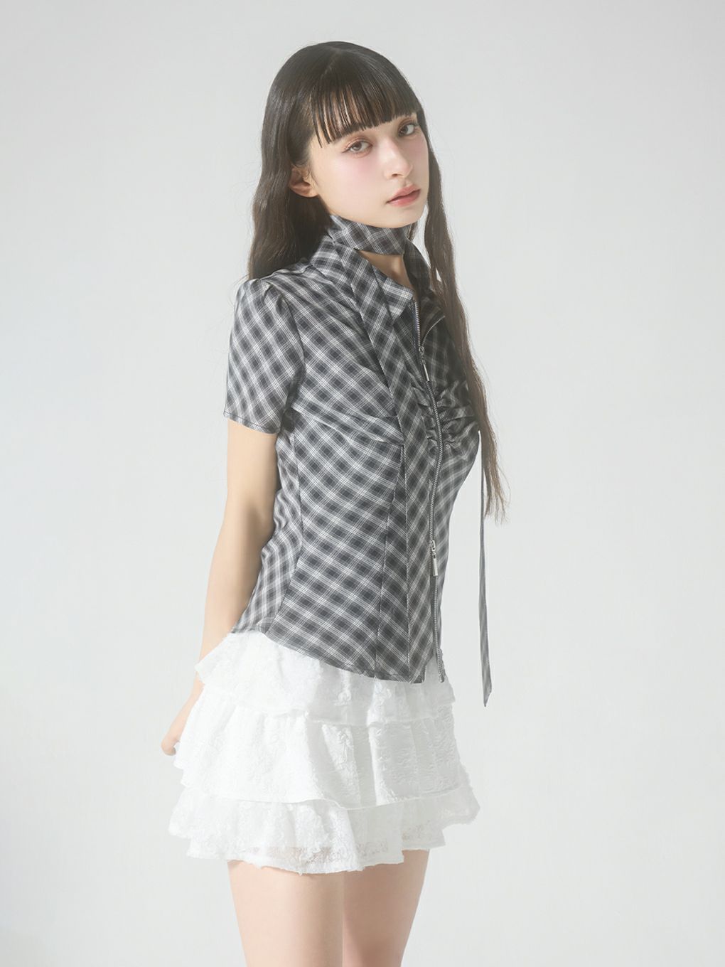 【BUBBLES】ジャガードレースカンカンスカート