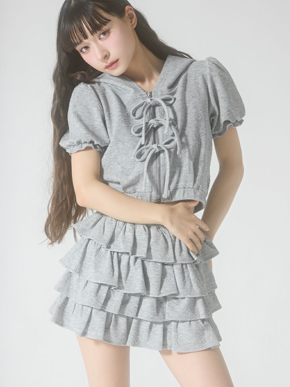 【BUBBLES】ジャガードリボンパーカー