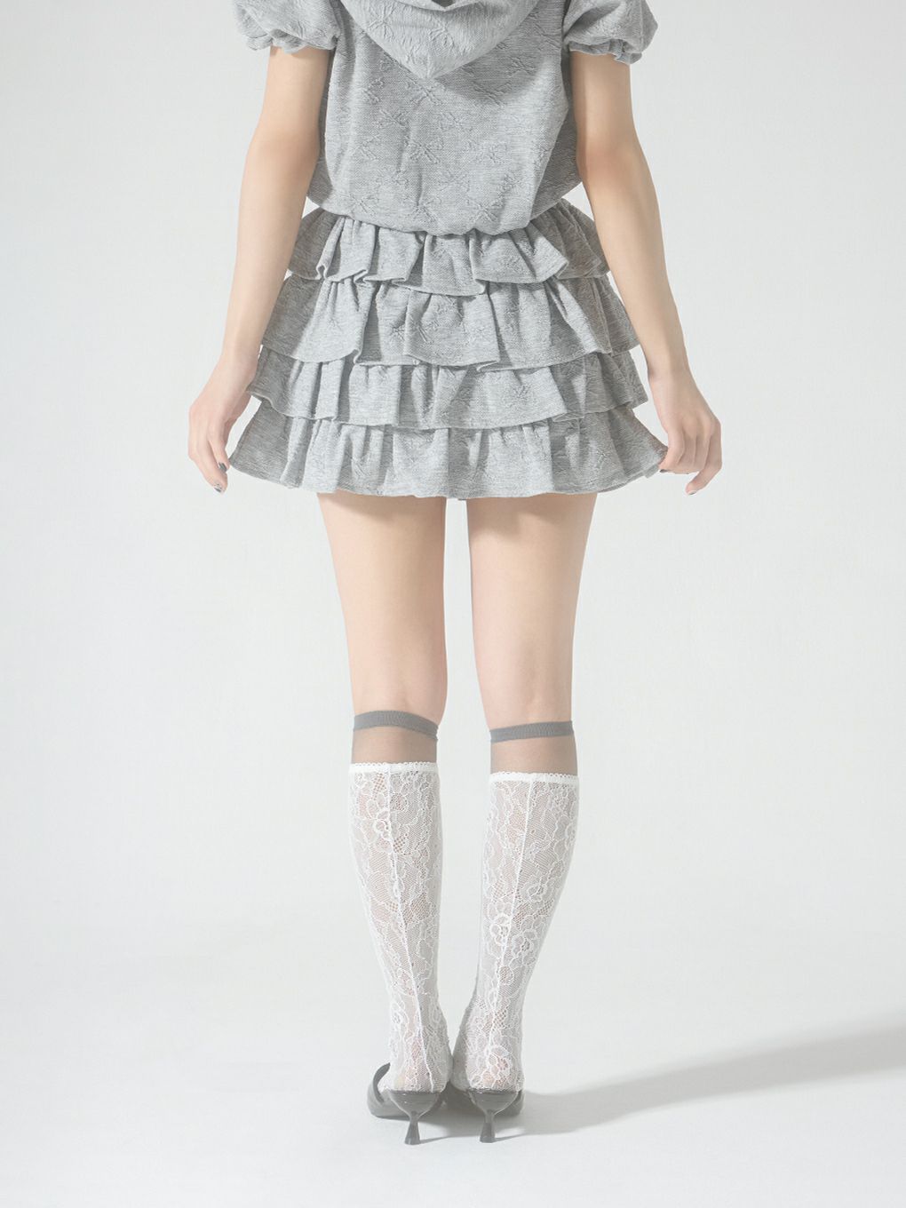 【BUBBLES】ジャガードティアードスカパン