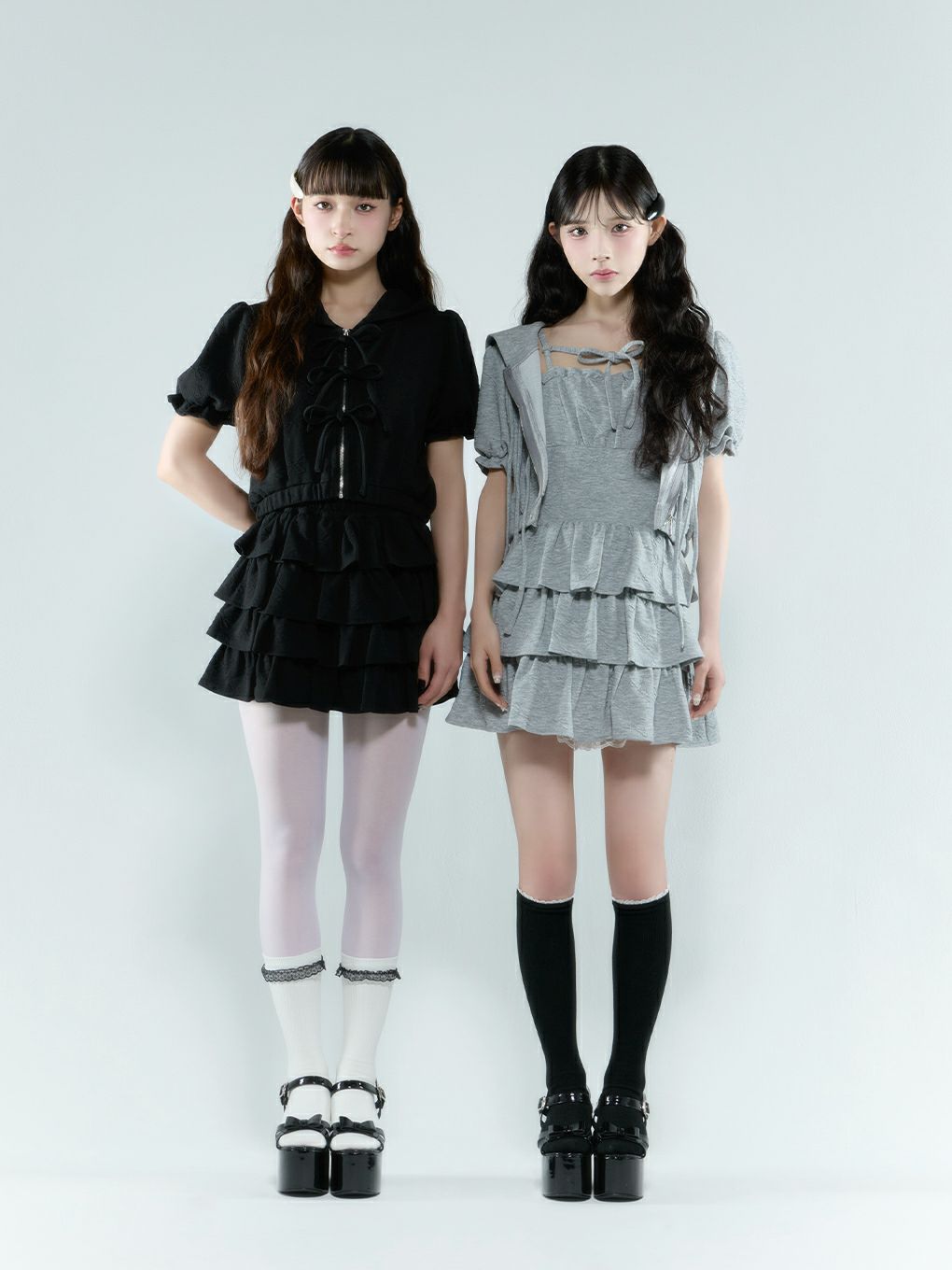 【BUBBLES】ジャガードティアードスカパン