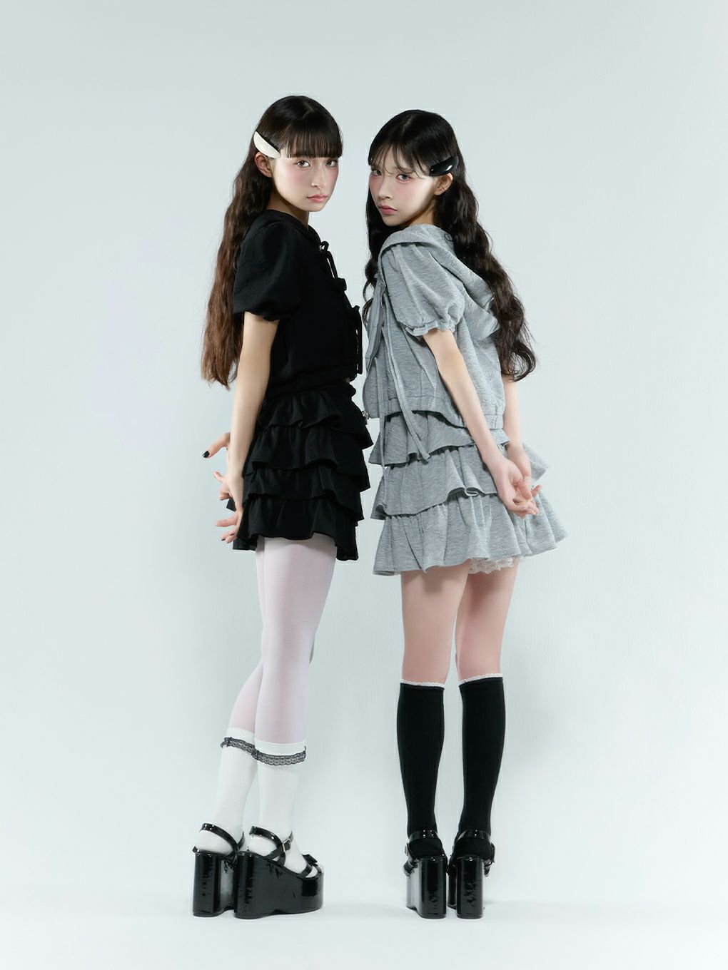 【BUBBLES】ジャガードティアードスカパン