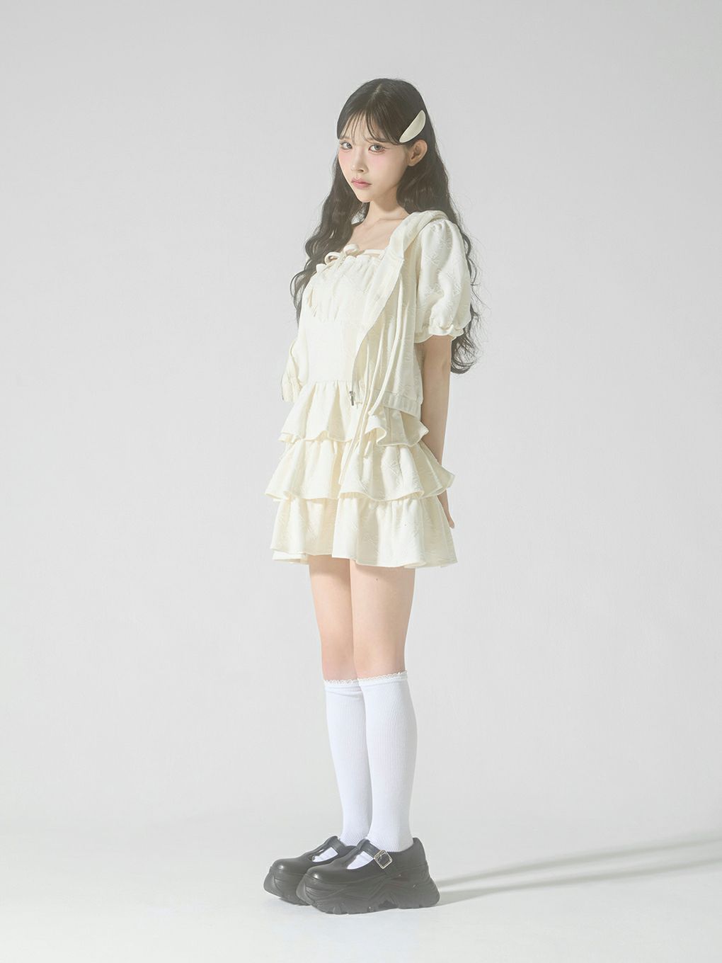 【BUBBLES】ティアードワンピース