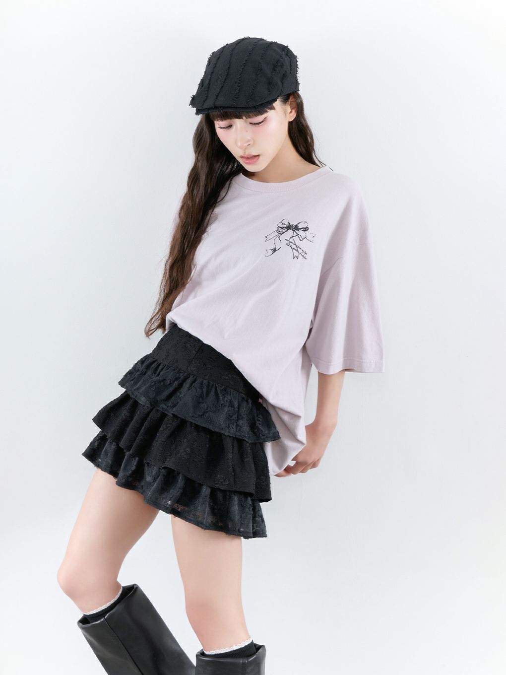 【BUBBLES】リボンプリントTEE