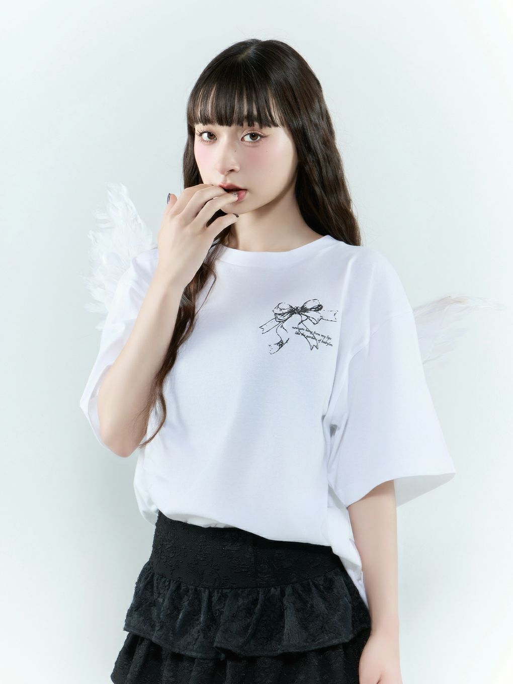 【BUBBLES】リボンプリントTEE