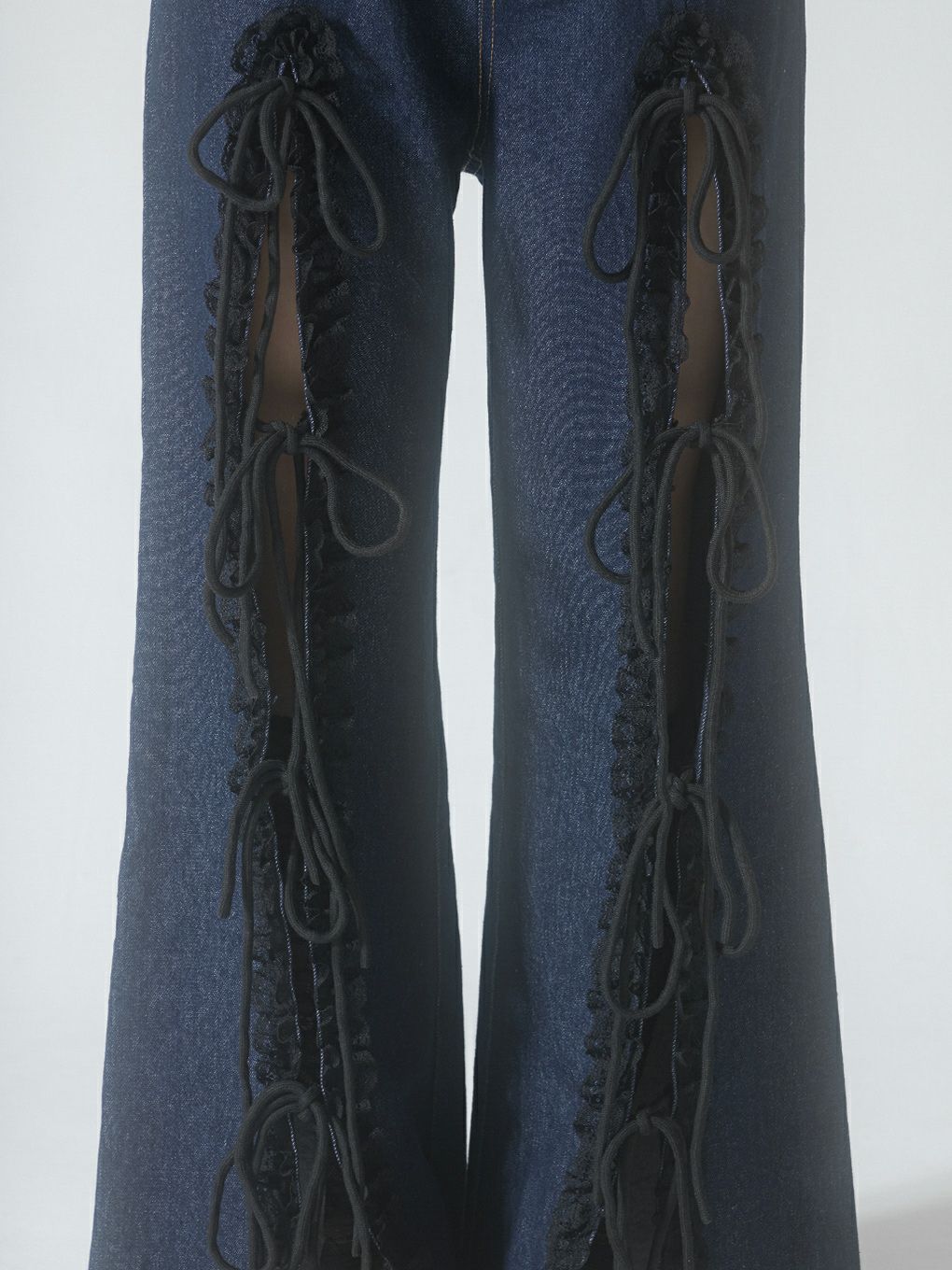 【BUBBLES】レースリボンデニムパンツ
