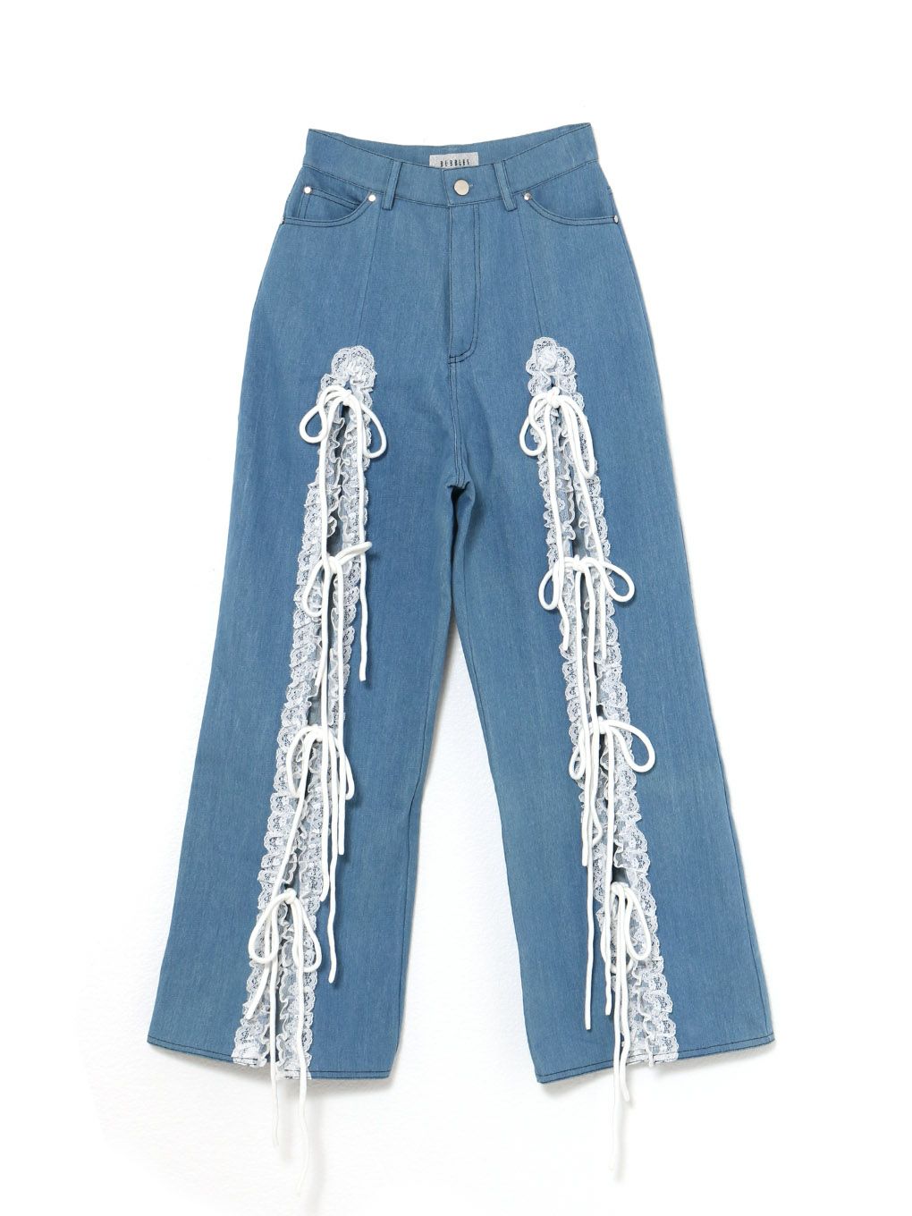 【BUBBLES】レースリボンデニムパンツ