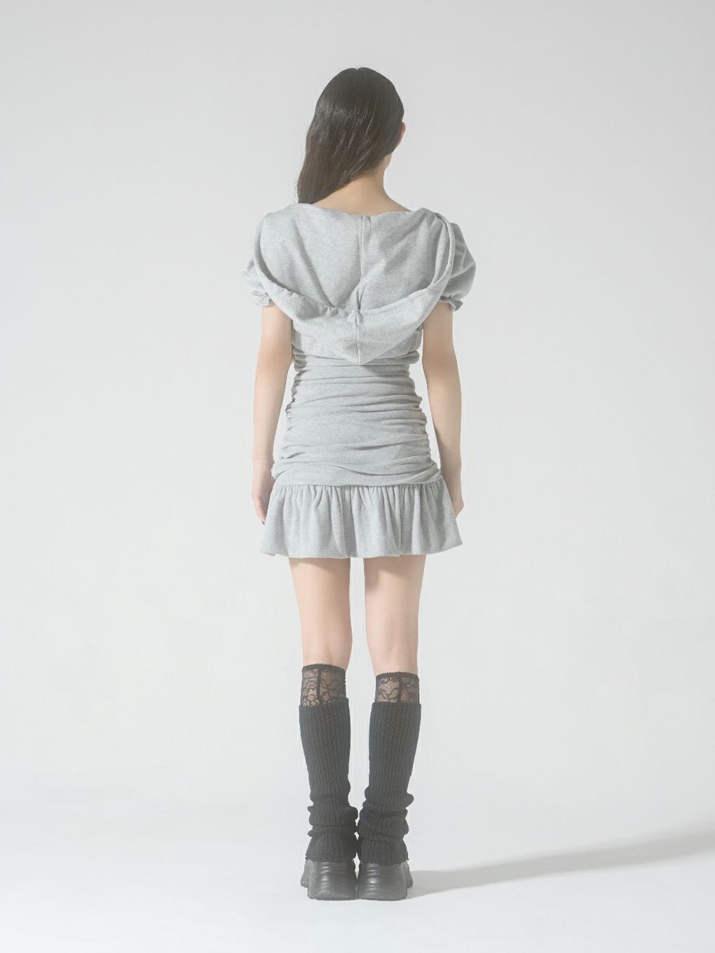 【BUBBLES】ミニパーカーギャザーワンピース