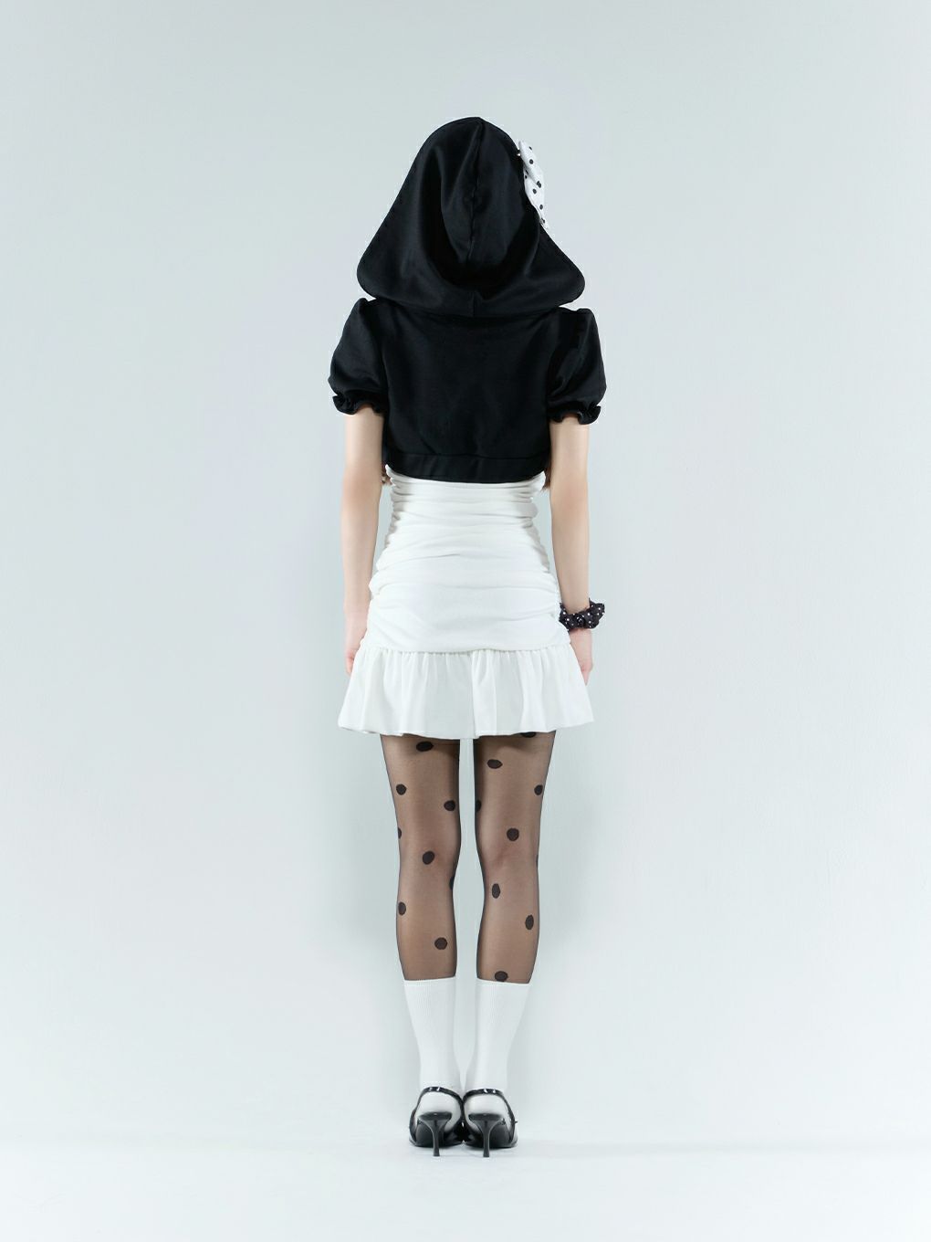 【BUBBLES】ミニパーカーギャザーワンピース