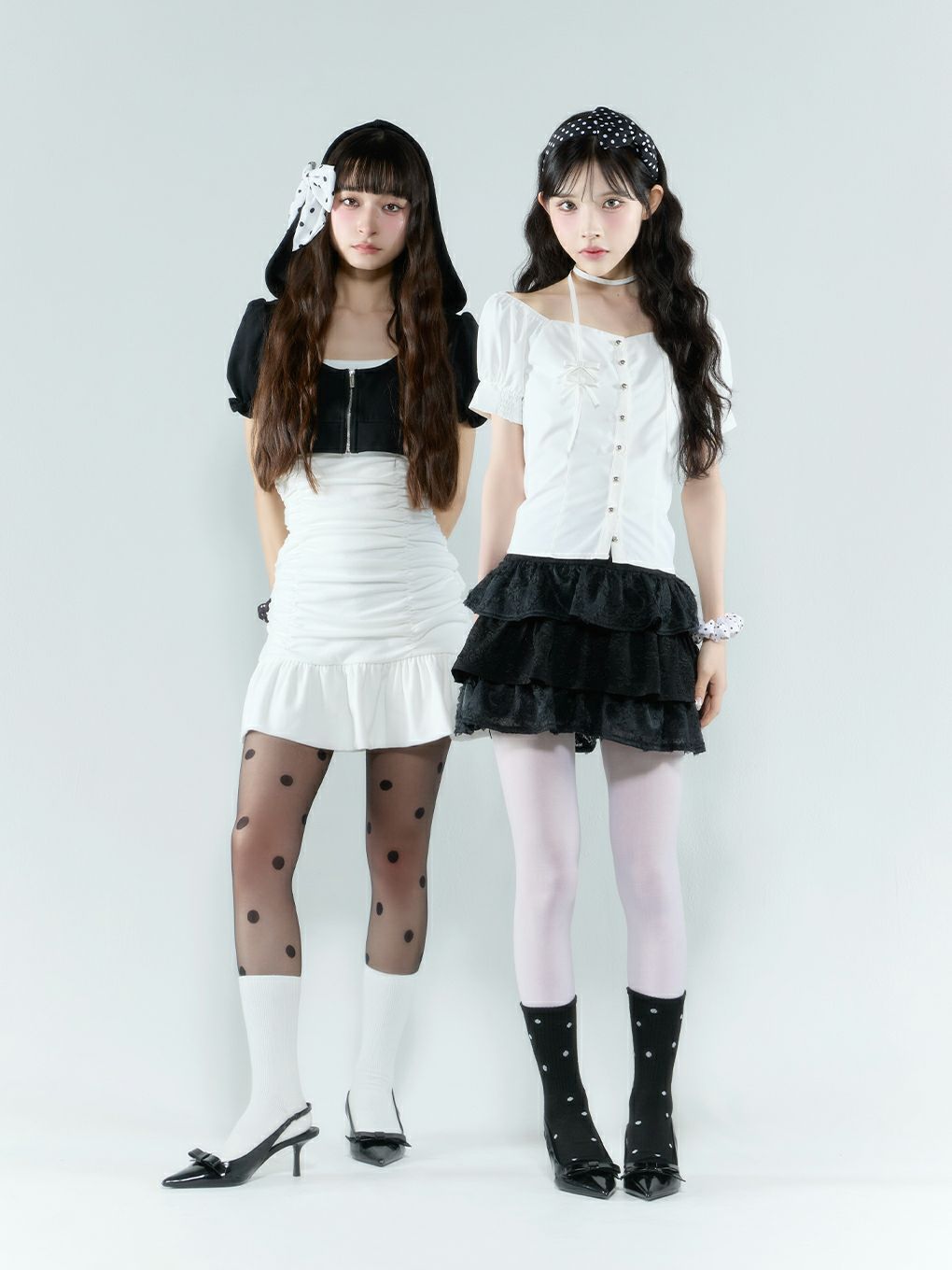 【BUBBLES】ミニパーカーギャザーワンピース