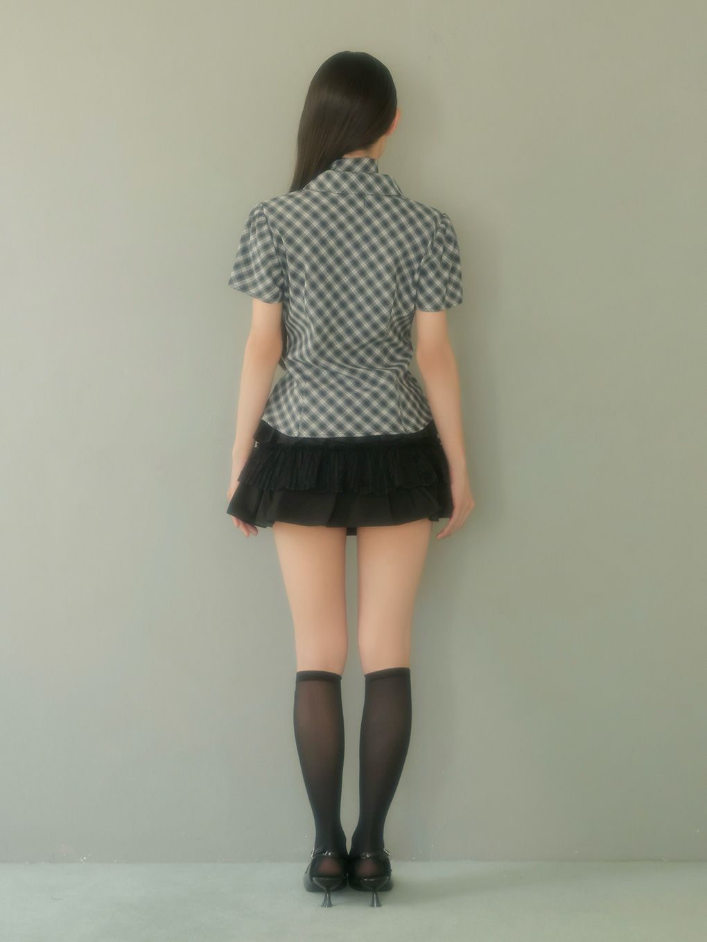 【BUBBLES】スカーフギャザーシャツトップス