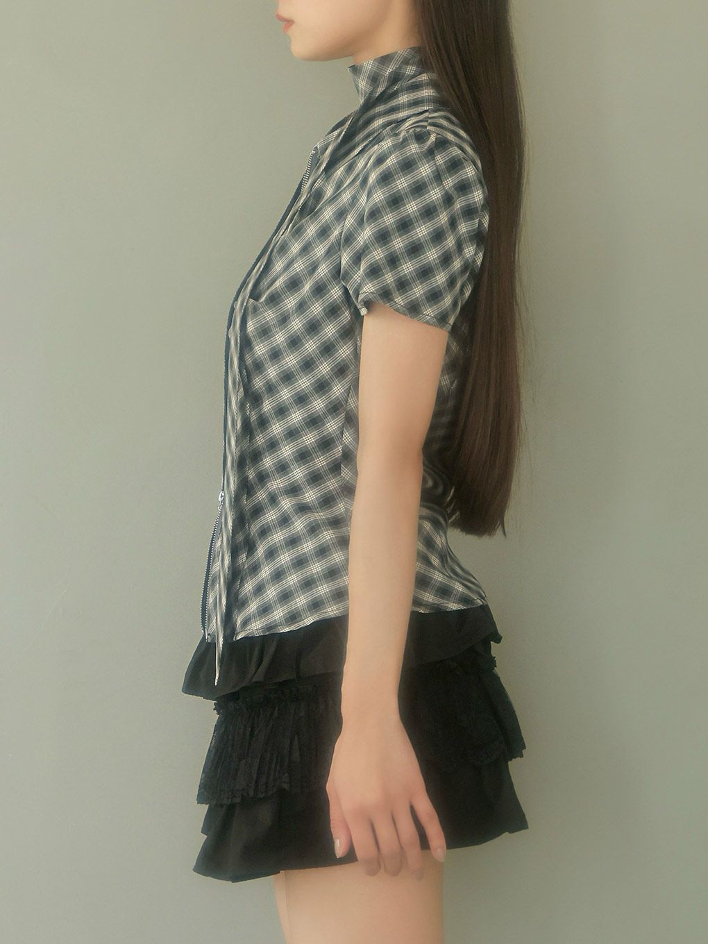 【BUBBLES】スカーフギャザーシャツトップス