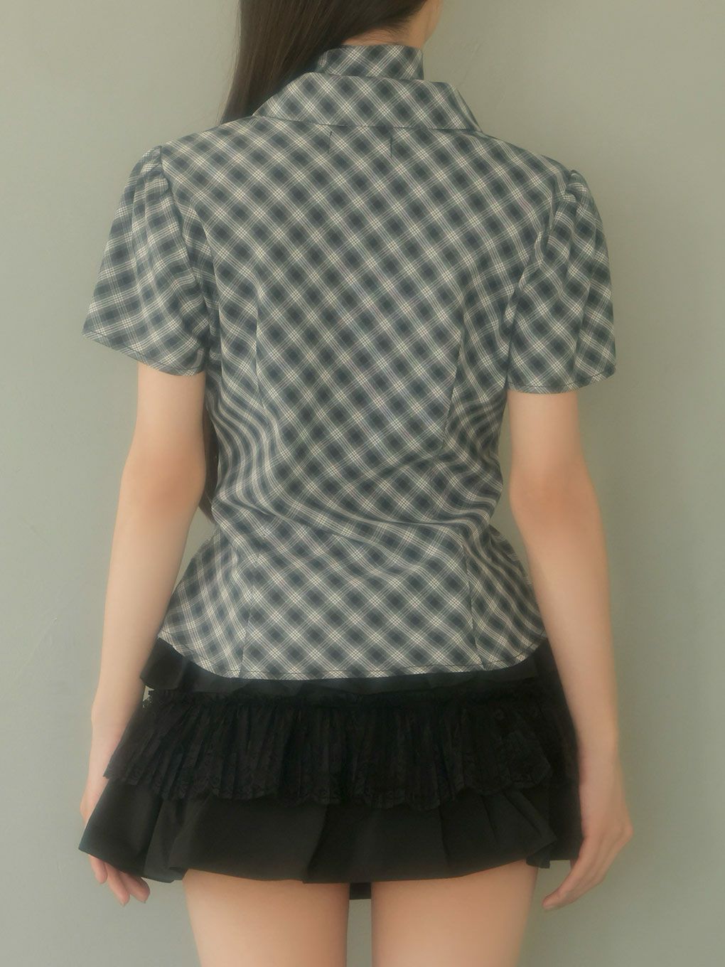 【BUBBLES】スカーフギャザーシャツトップス