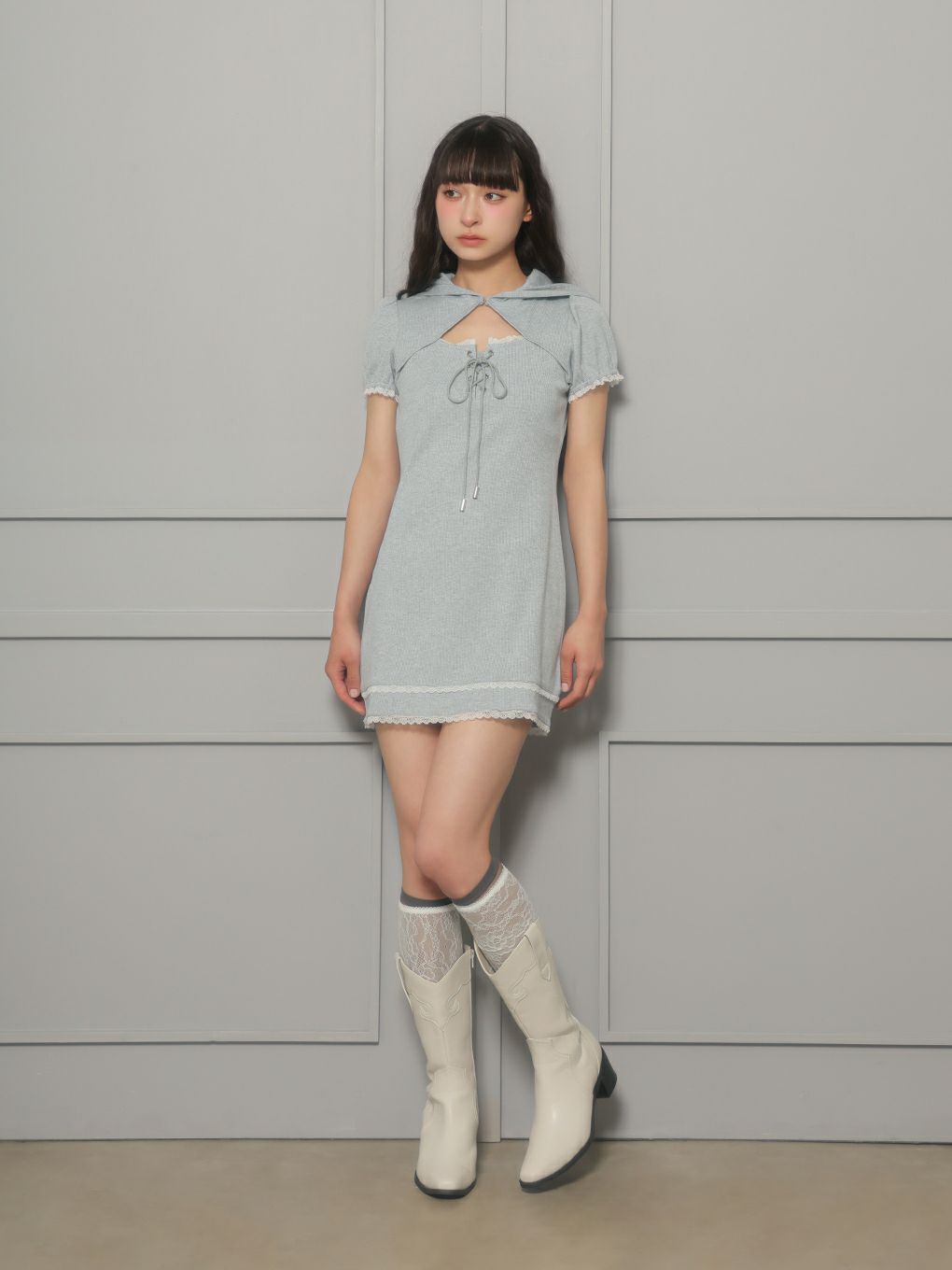 【BUBBLES】フーディーリブワンピース