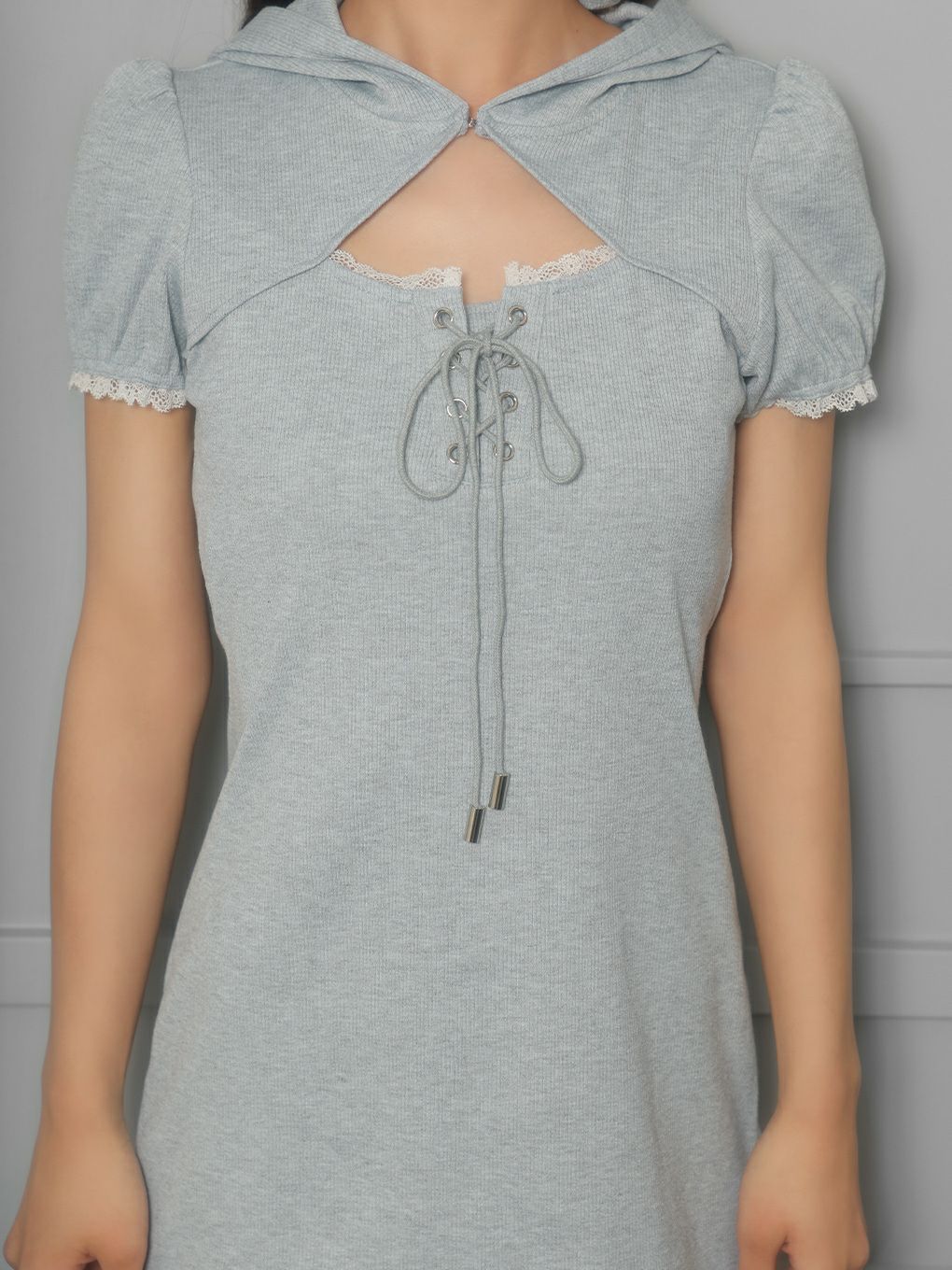 【BUBBLES】フーディーリブワンピース