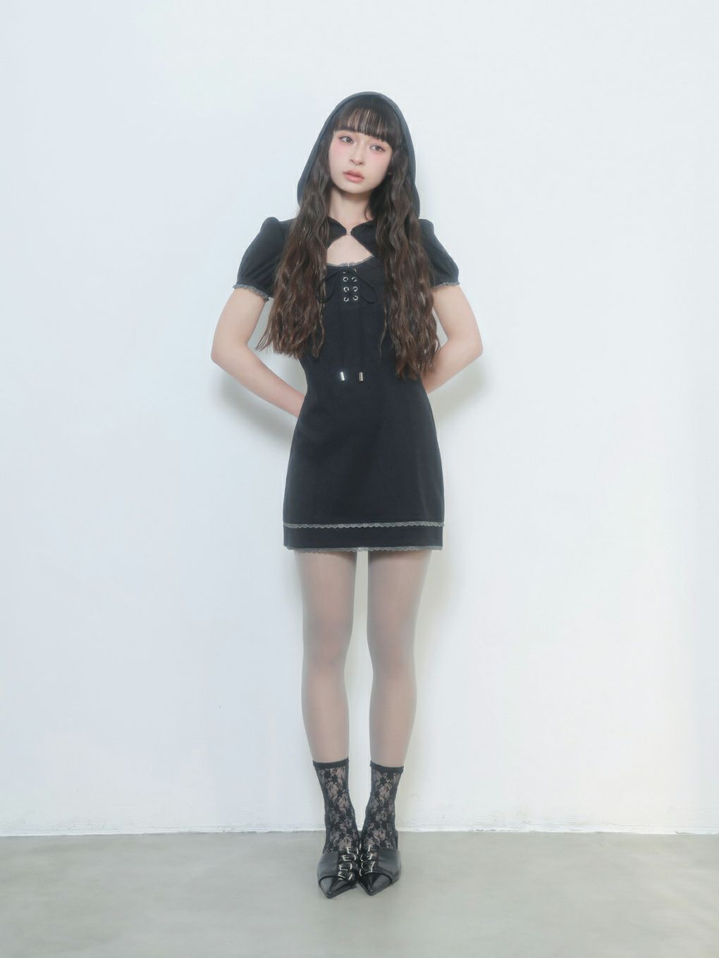 【BUBBLES】フーディーリブワンピース