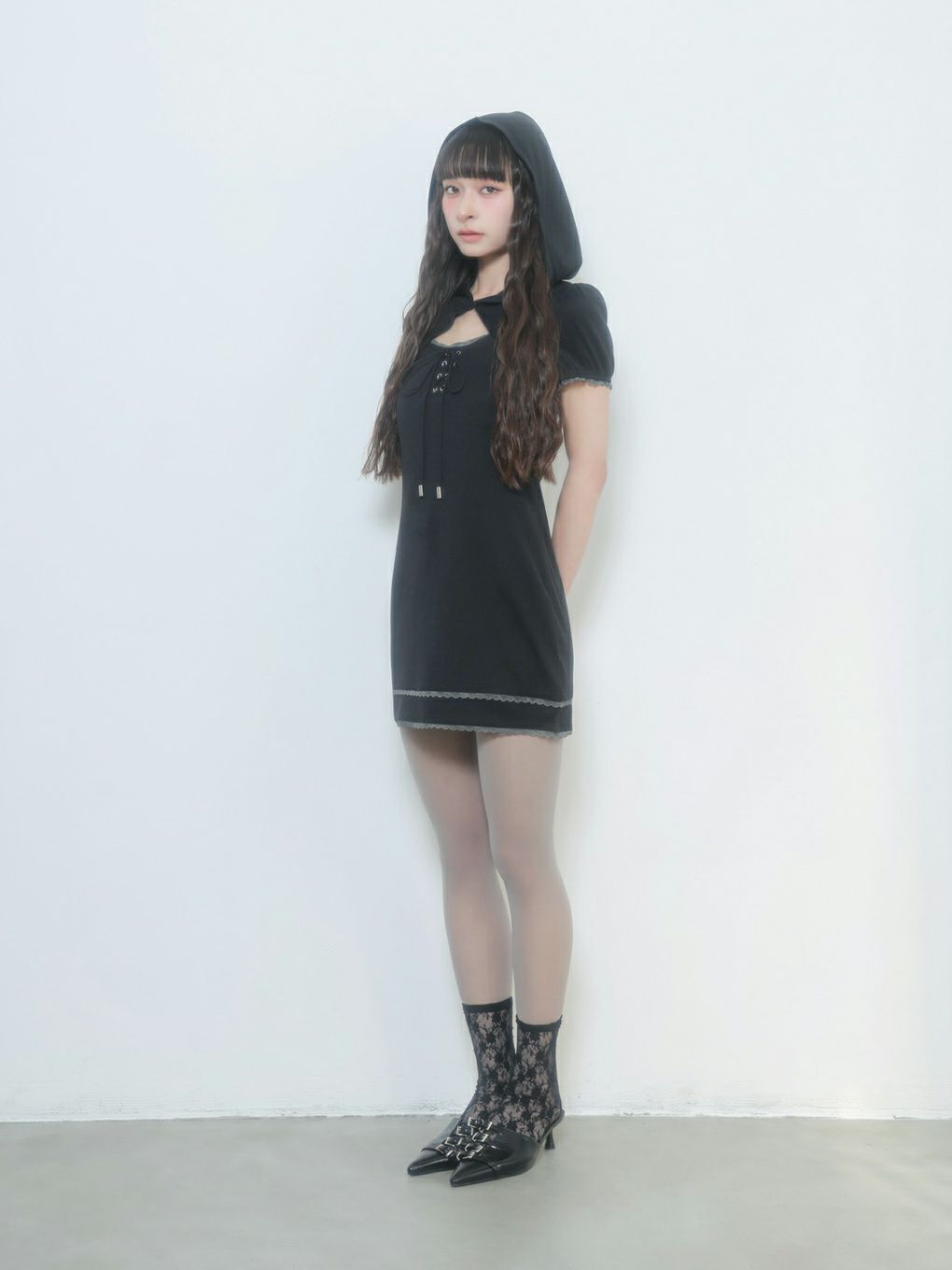 【BUBBLES】フーディーリブワンピース