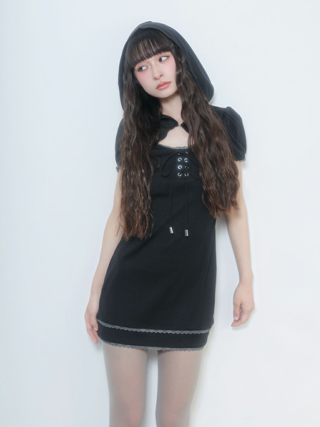 【BUBBLES】フーディーリブワンピース