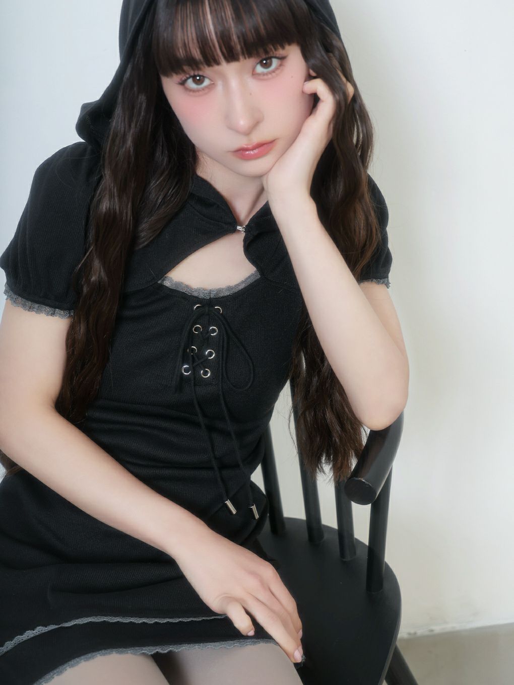 【BUBBLES】フーディーリブワンピース