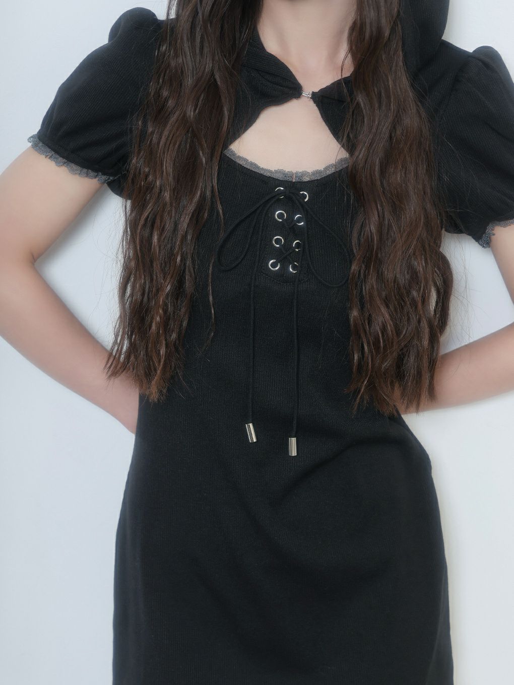 【BUBBLES】フーディーリブワンピース