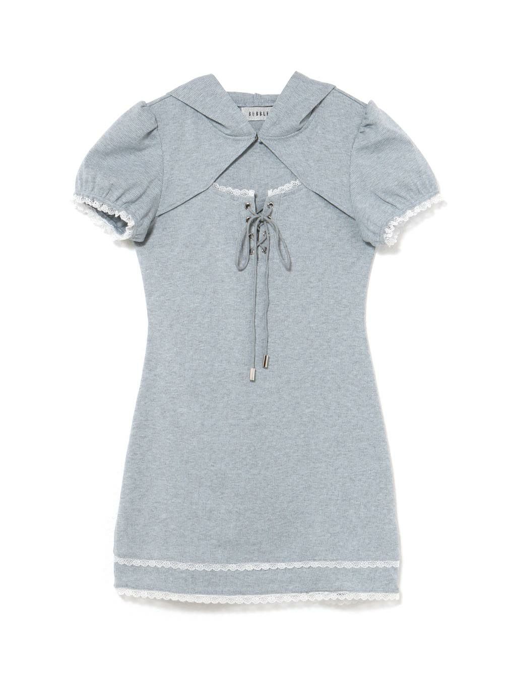 【BUBBLES】フーディーリブワンピース