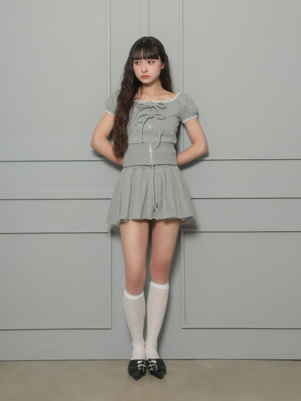 【BUBBLES】スウェットリボンセットアップ