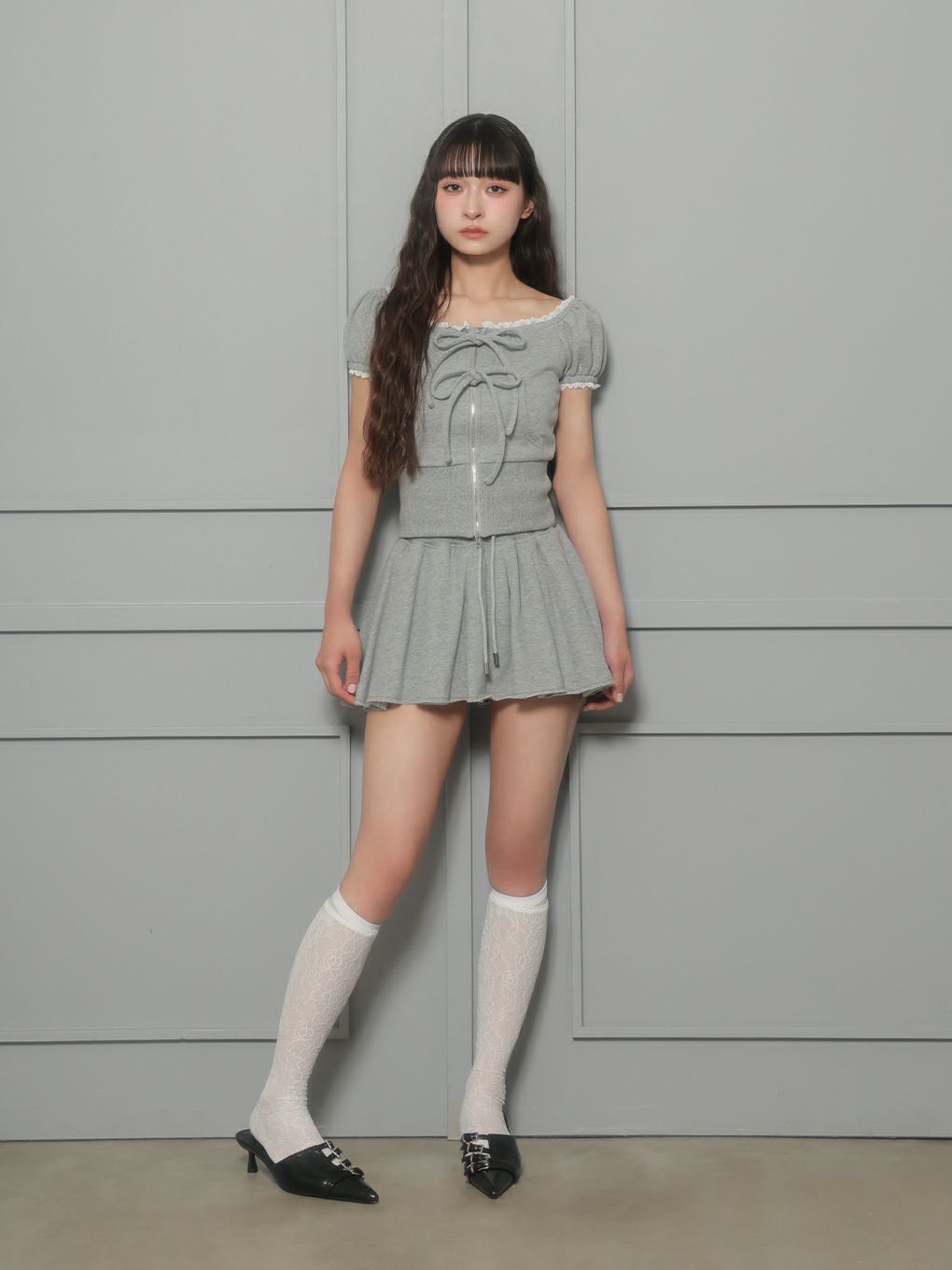 【BUBBLES】スウェットリボンセットアップ