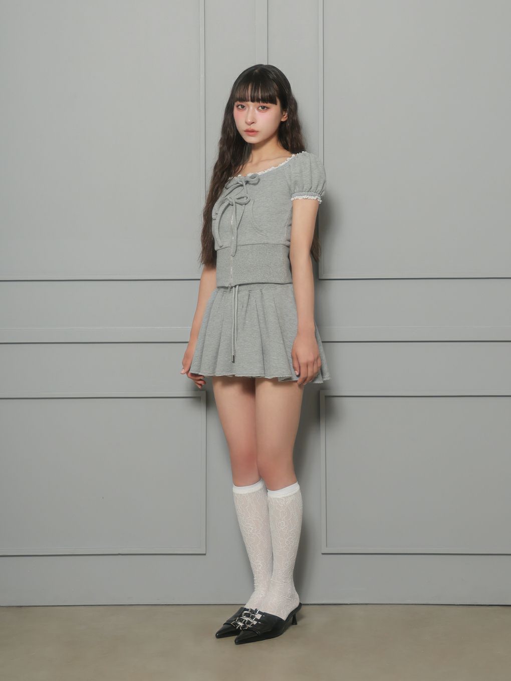 【BUBBLES】スウェットリボンセットアップ