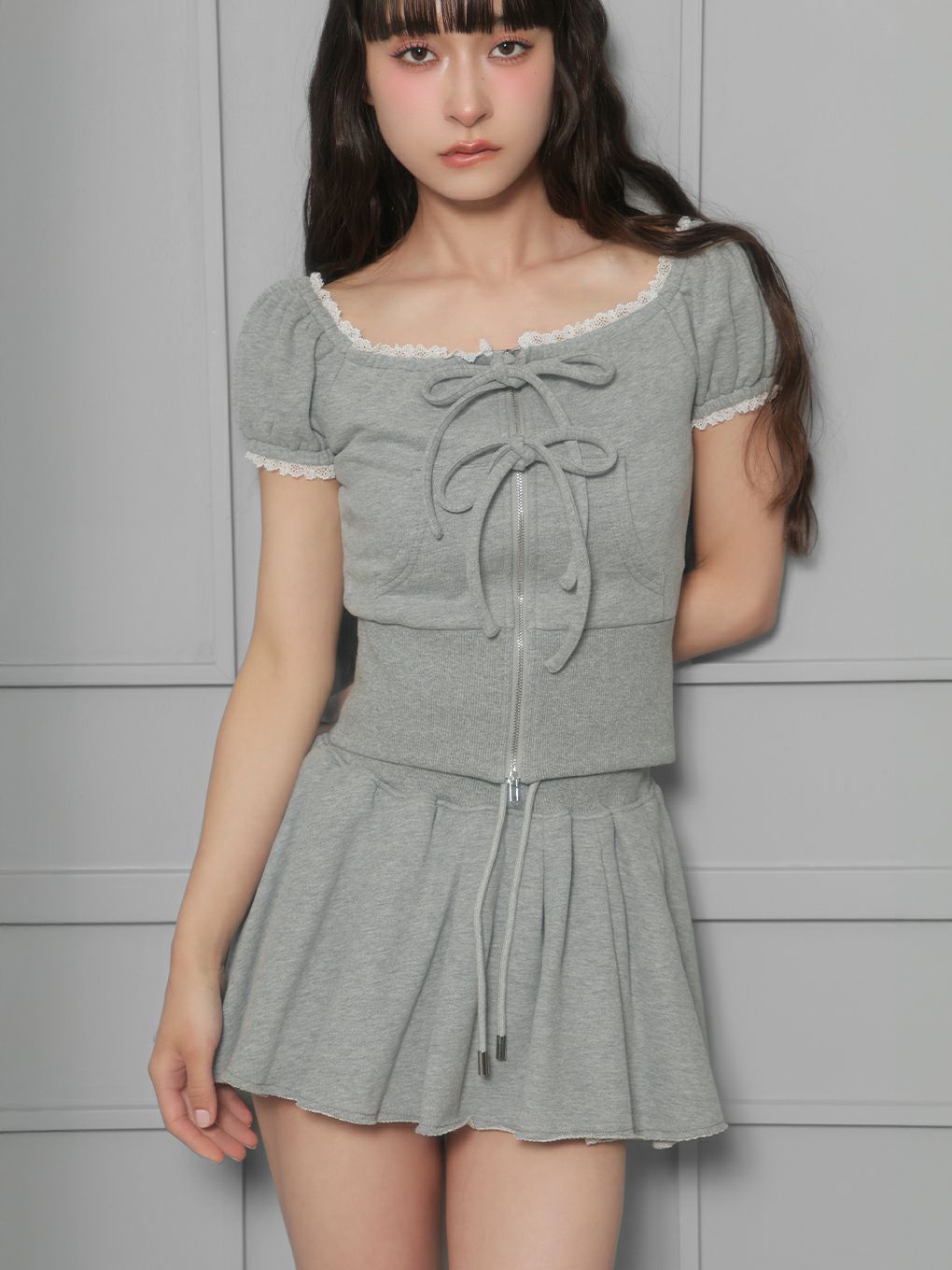 【BUBBLES】スウェットリボンセットアップ