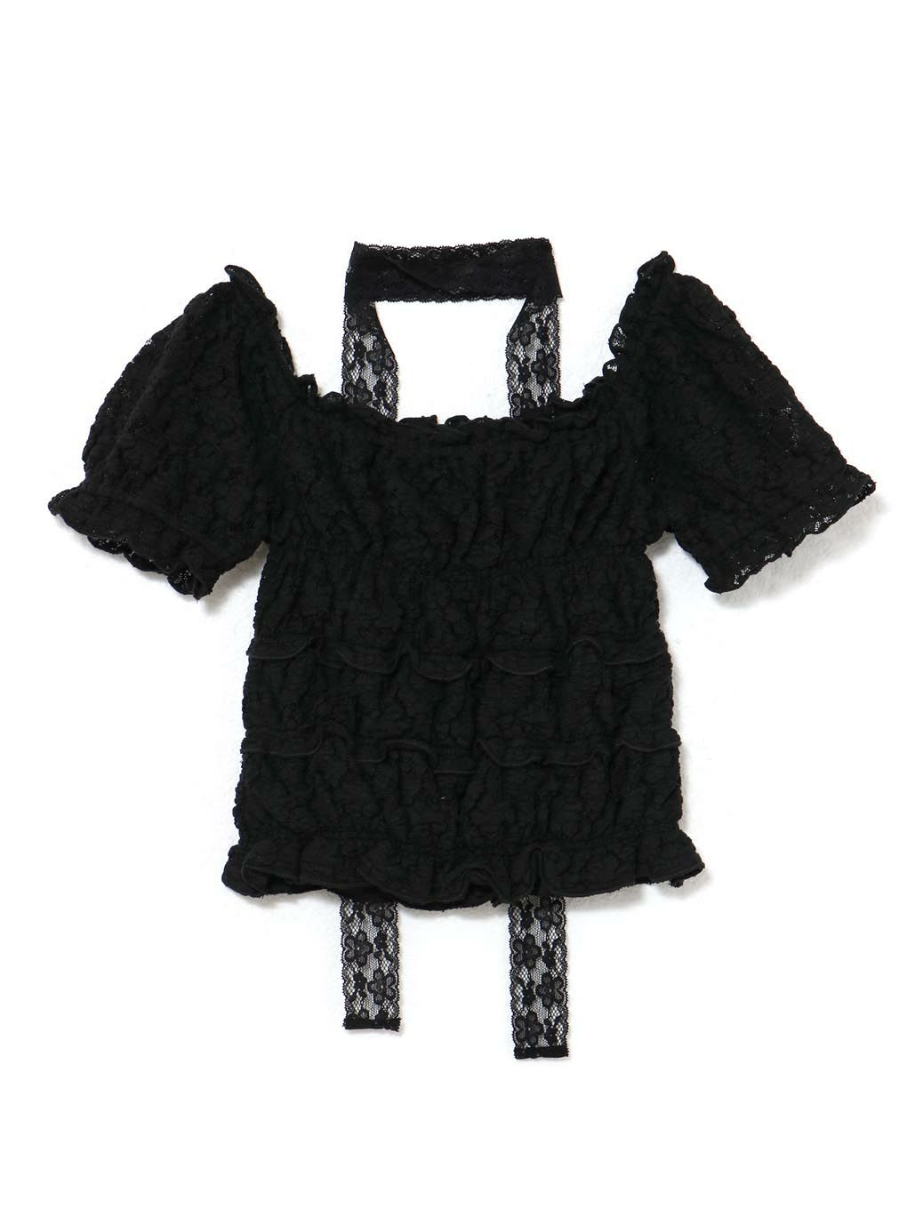 【BUBBLES】シャーリングリボントップス