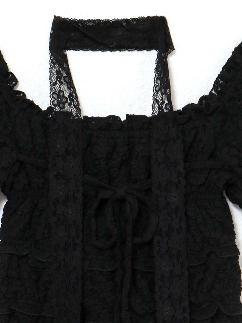 【BUBBLES】シャーリングリボントップス