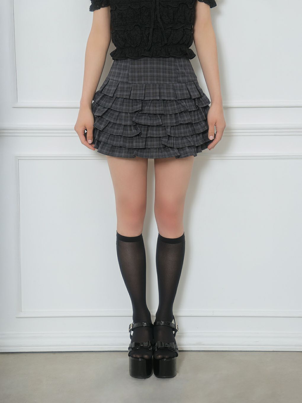 【BUBBLES】ミニフリルチェックカンカンスカパン