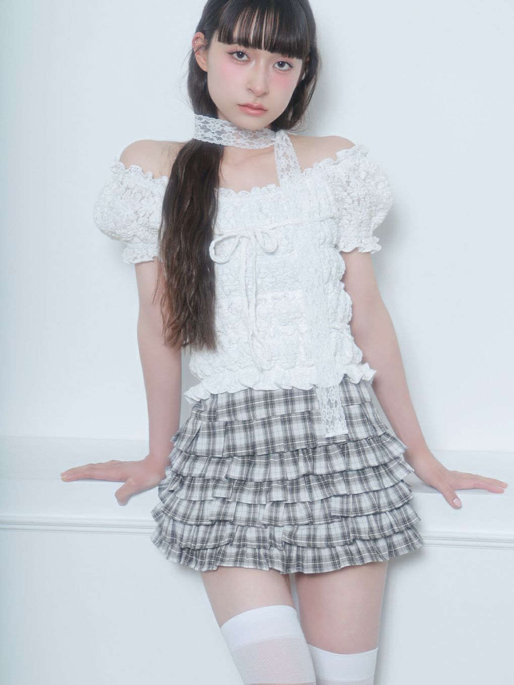 【BUBBLES】ミニフリルチェックカンカンスカパン