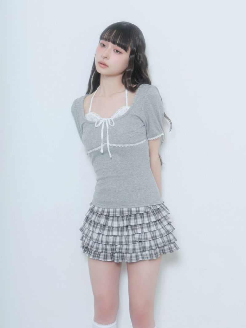 bubbles カンカンフリルスカパン スカート チェック BUBBLES】カンカンフリルスカパン | sparkling mall online store