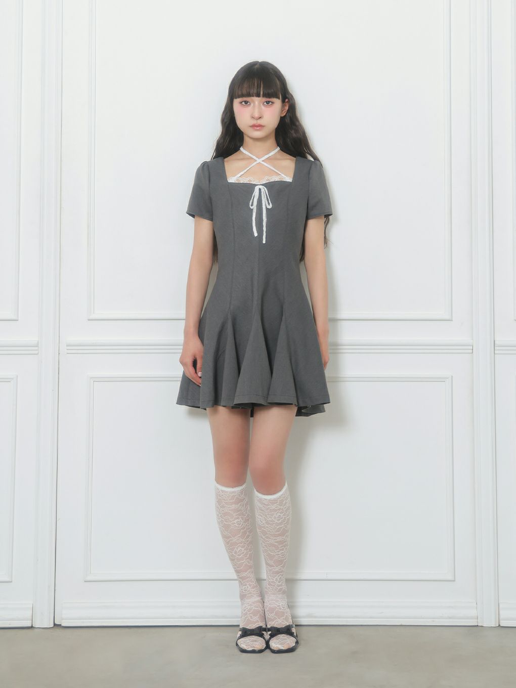 【BUBBLES】パターンフレアガーリーワンピース