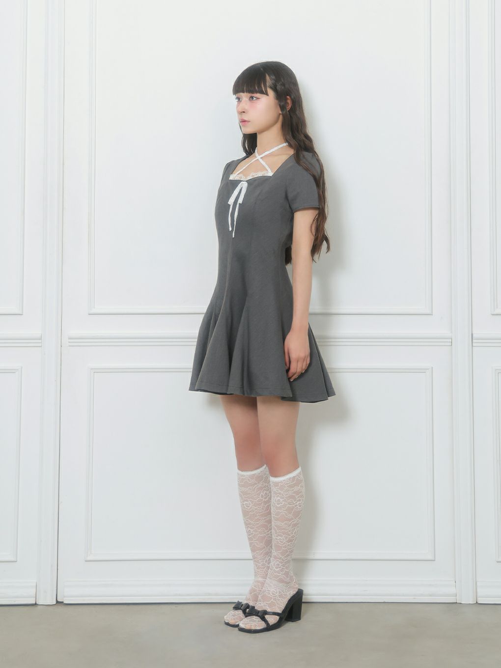 【BUBBLES】パターンフレアガーリーワンピース