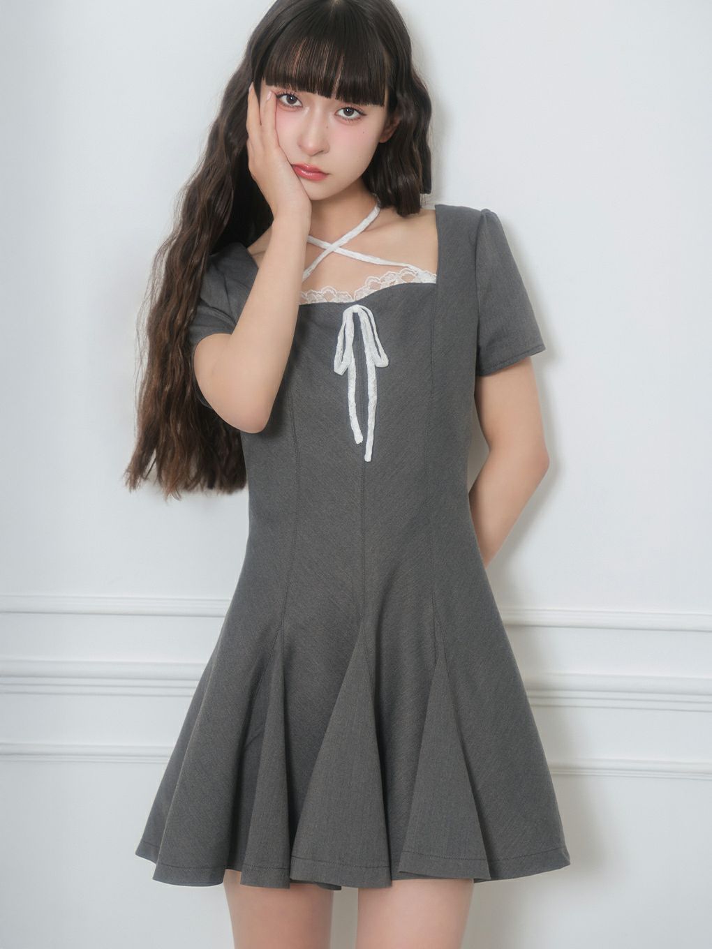 【BUBBLES】パターンフレアガーリーワンピース