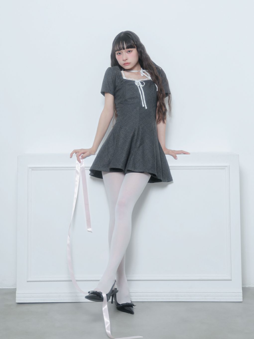 【BUBBLES】パターンフレアガーリーワンピース