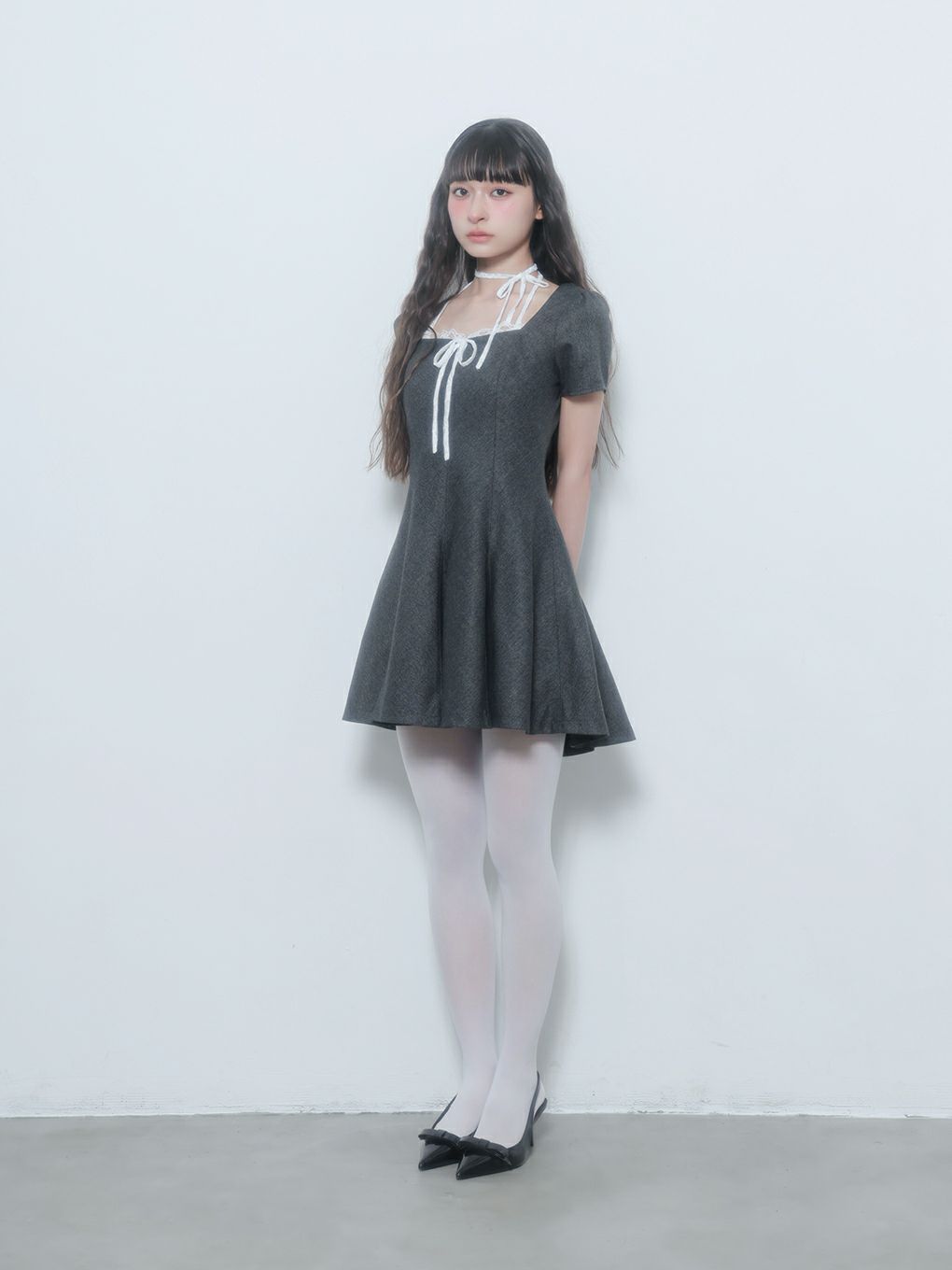 【BUBBLES】パターンフレアガーリーワンピース