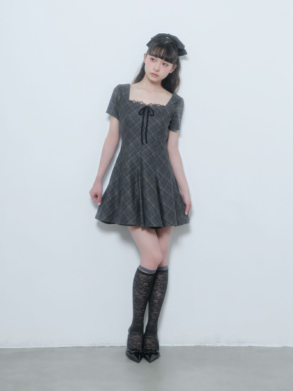 【BUBBLES】パターンフレアガーリーワンピース