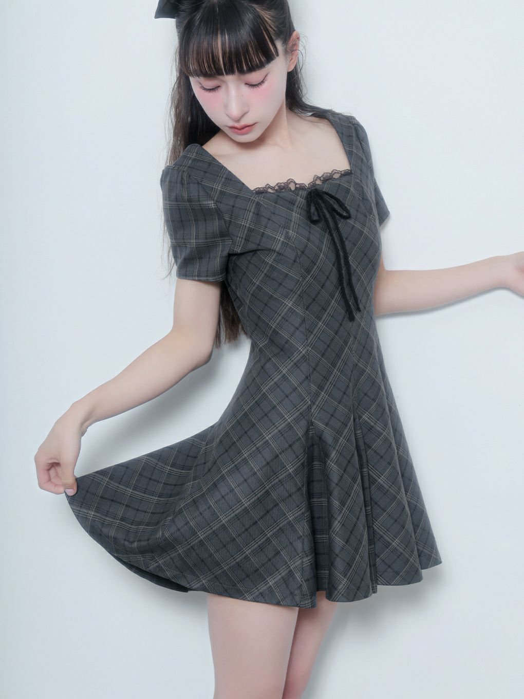 【BUBBLES】パターンフレアガーリーワンピース