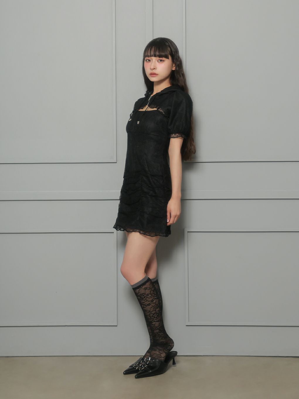 【BUBBLES】ギャザーパーカーワンピース