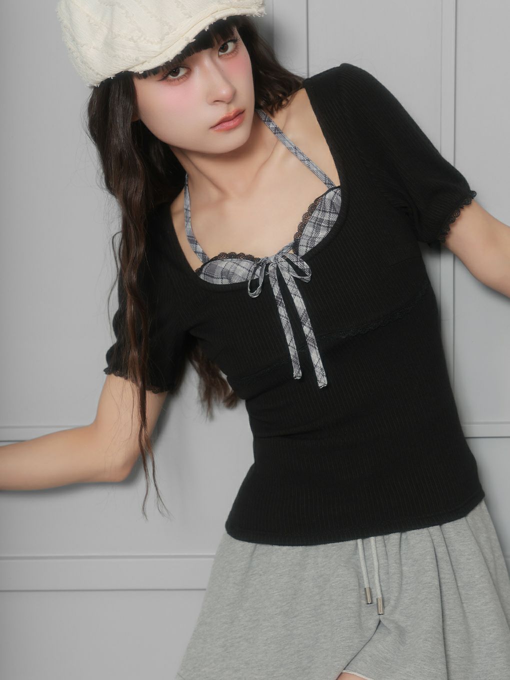 【BUBBLES】レイヤードパターントップス