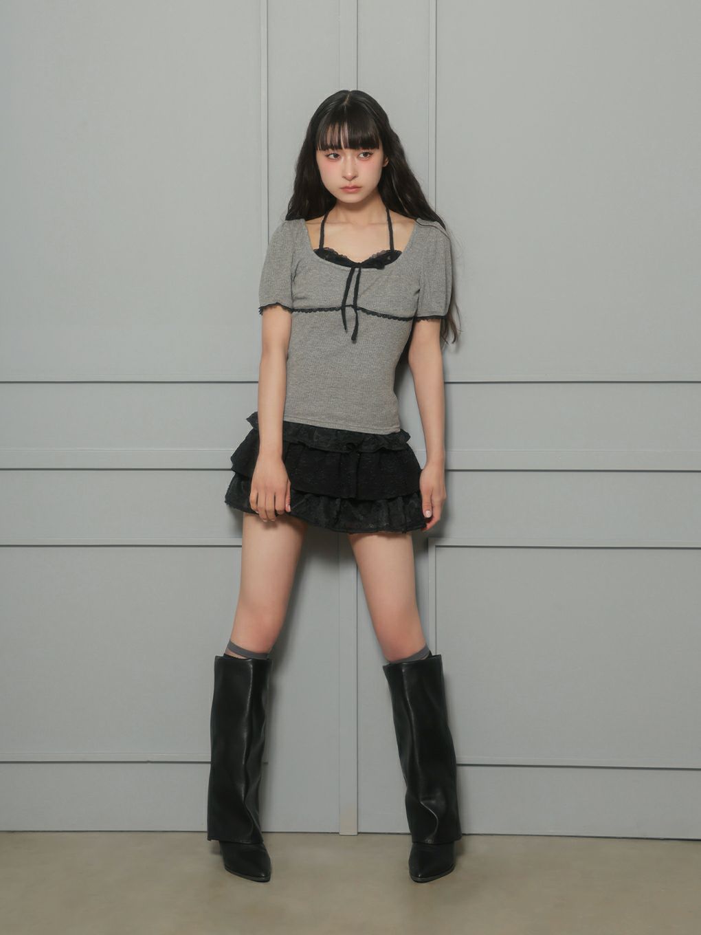 【BUBBLES】レイヤードパターントップス