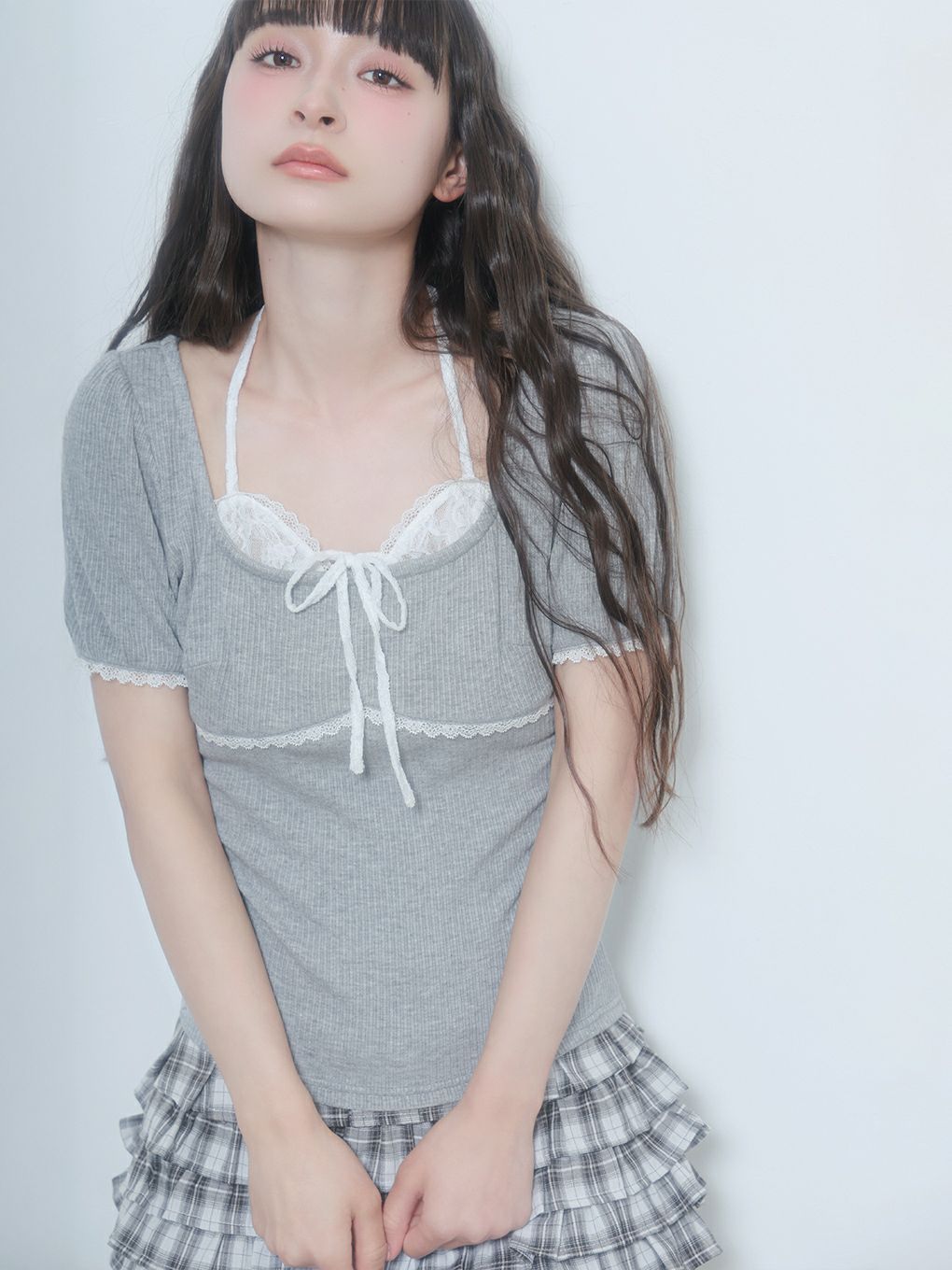 【BUBBLES】レイヤードパターントップス