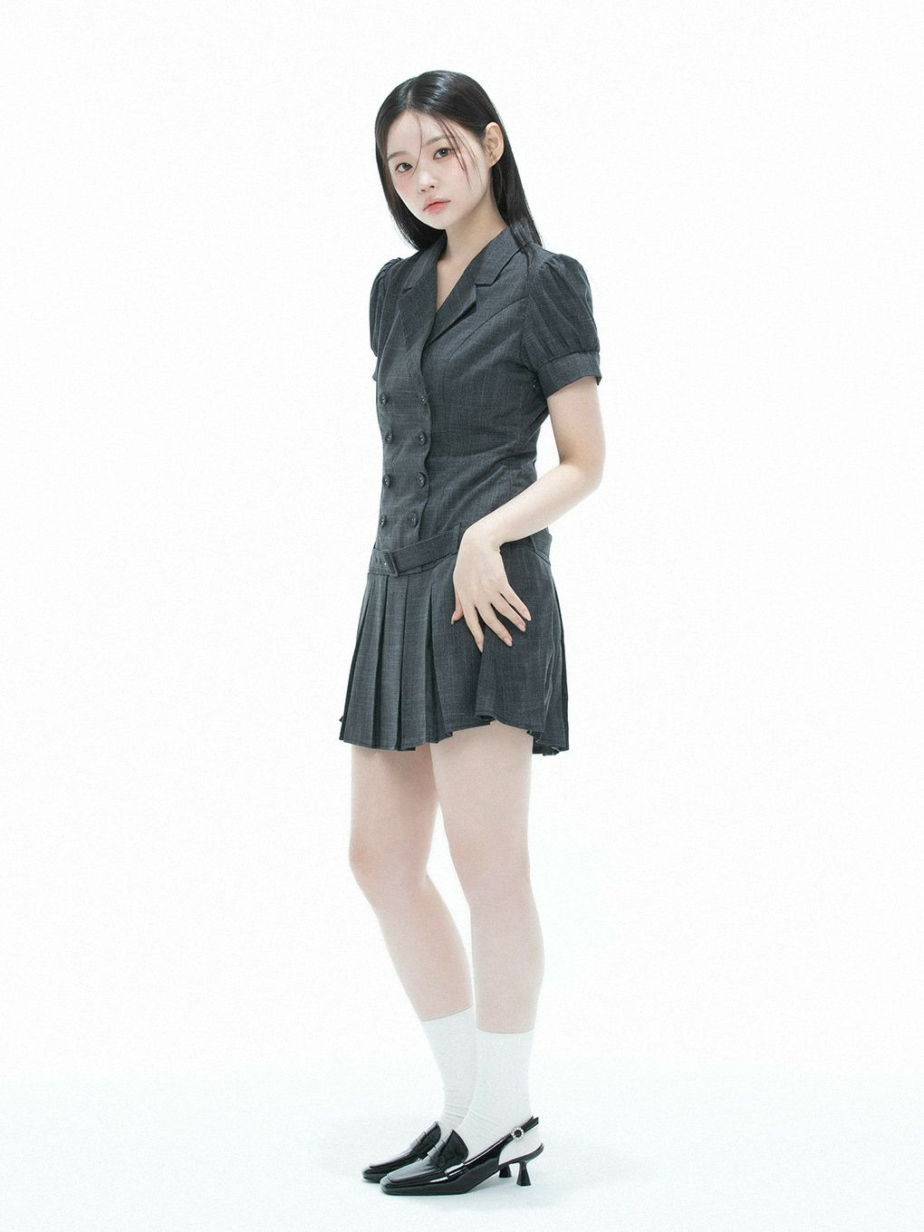 【BUBBLES】ジャケットティアードワンピース