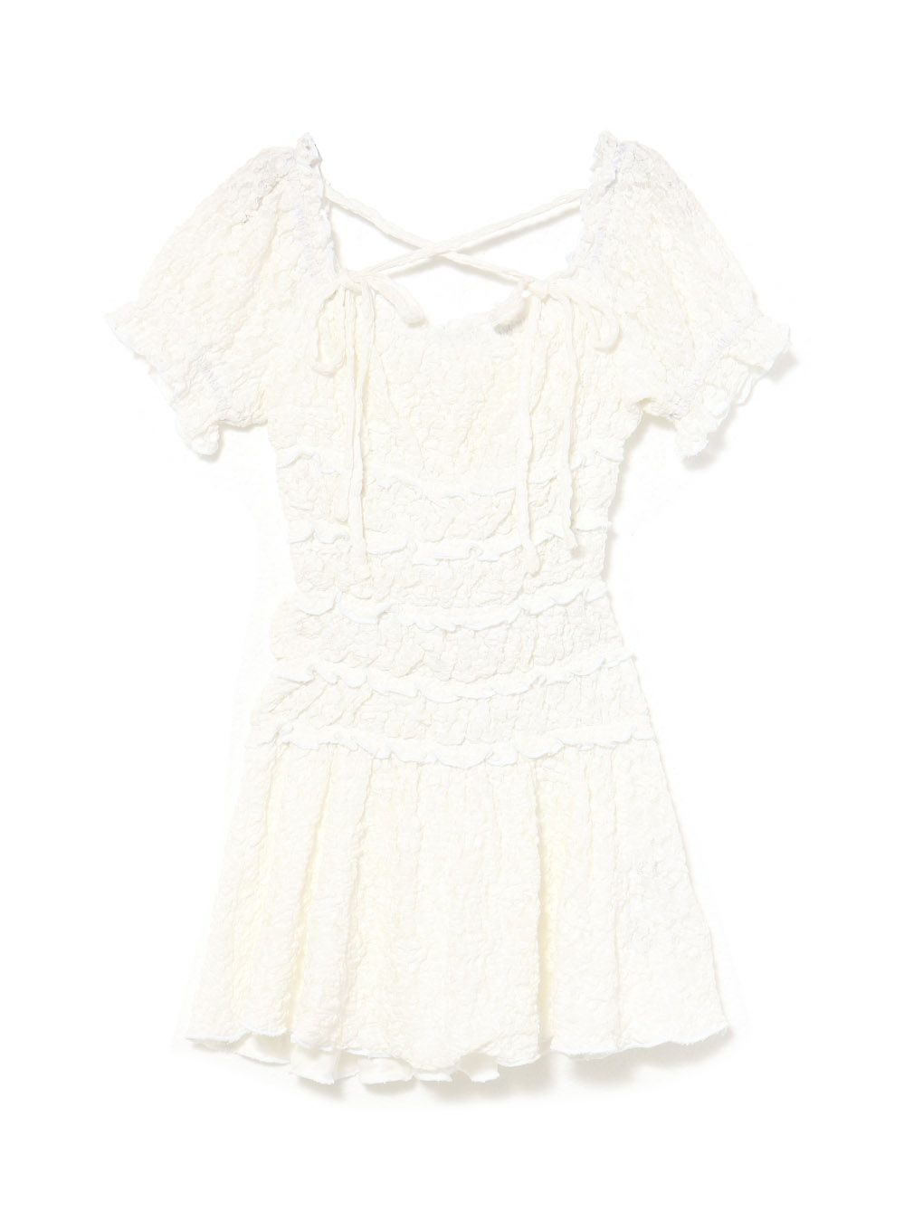 【BUBBLES】シャーリングリボンワンピース