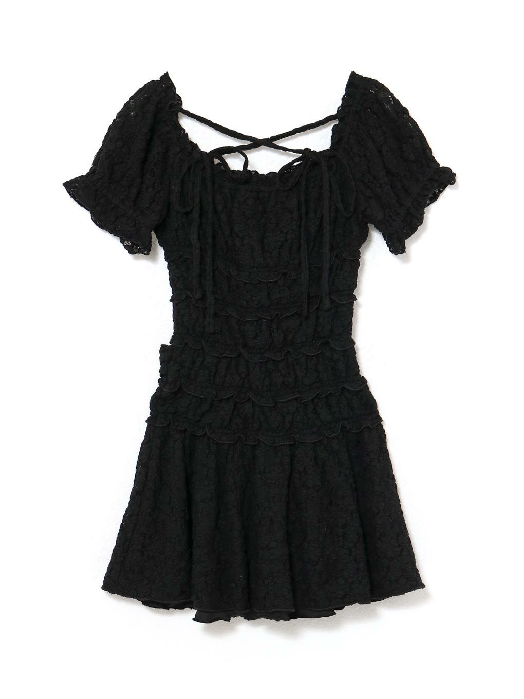 【BUBBLES】シャーリングリボンワンピース